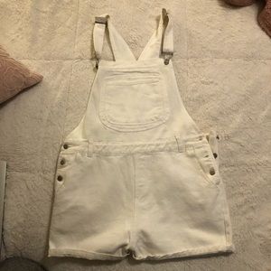 White overalls/shortalls